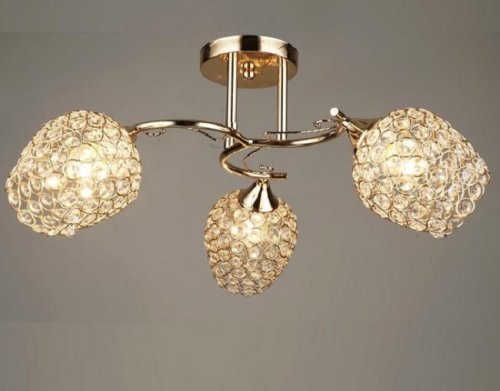 Люстра потолочная трехрожковая  Мелодия Света Е27 Золото картинка 